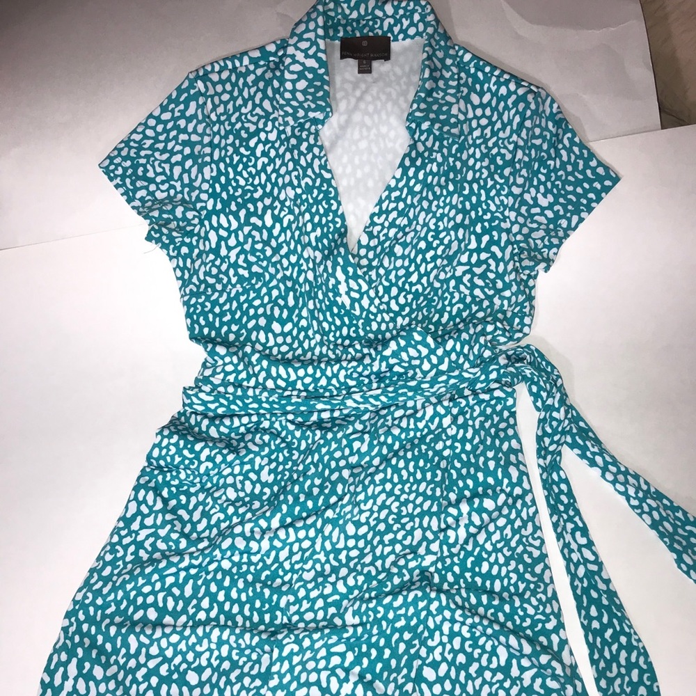 Fenn Wright Manson Faux Animal Print Wrap Dress